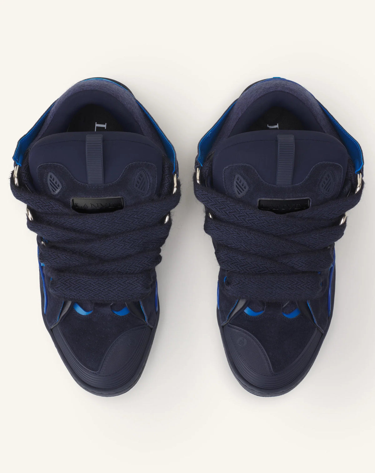 Blue Lanvins curb sneakers