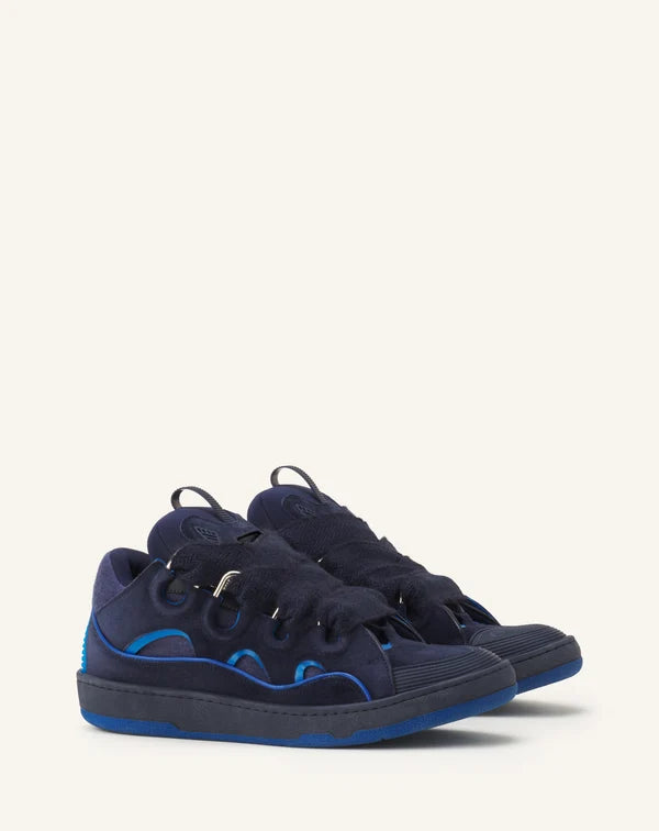 Blue Lanvins curb sneakers