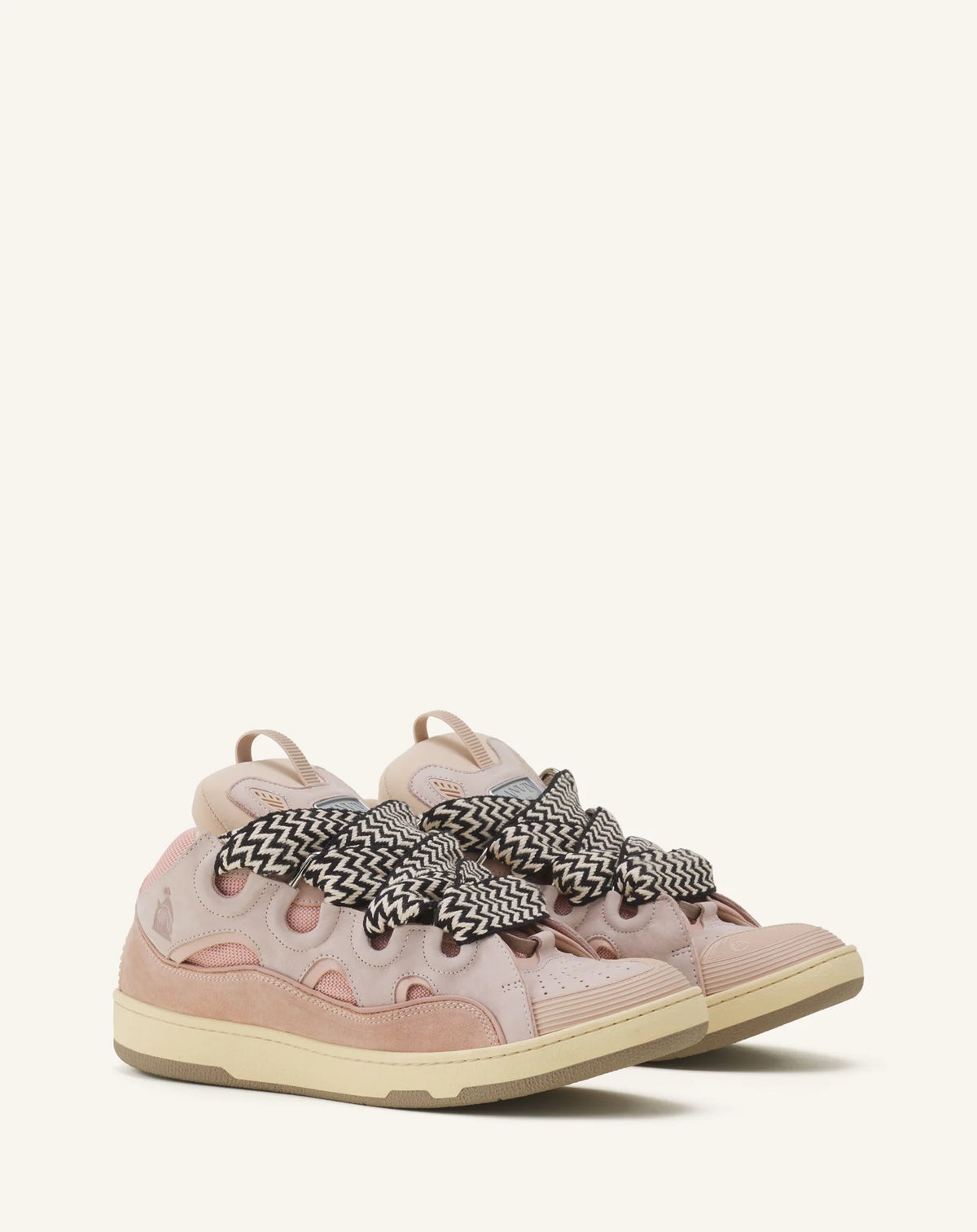 Pink Lanvin curb sneakers